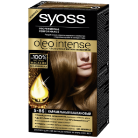 Краска для волос Syoss Oleo Intense 5-86 (Карамельный каштан) - отзыв об оттенке