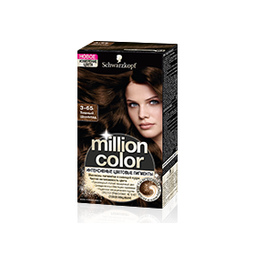 Отзыв об оттенке Шварцкопф Миллион Колор 3-65 Темный шоколад - цвет и стойкость